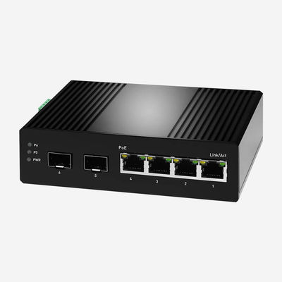 DC48V Industrial Easy Smart Gigabit PoE Switch With 4 30W PoE Ports SR-SHG2206FPI