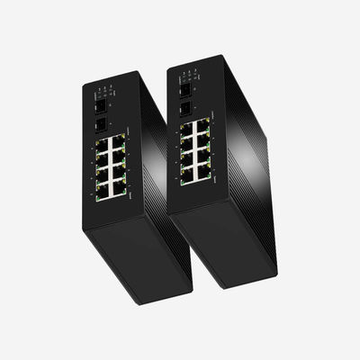 20Gbps Industrial Managed Layer 2+ PoE Switch 8 PoE Ports And 2 SFP Fiber Ports