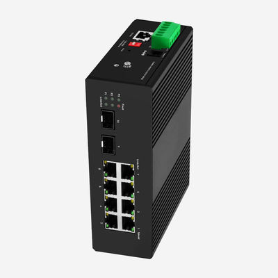 IP30 Industrial Layer 2+ Managed Switches With Gigabit 8 RJ45 PoE Ports 2G SFP Fiber Ports