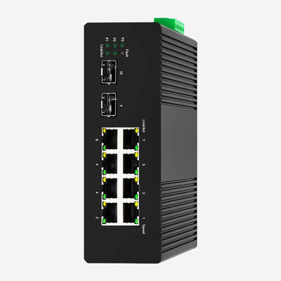 IP30 Industrial Layer 2+ Managed Switches With Gigabit 8 RJ45 PoE Ports 2G SFP Fiber Ports