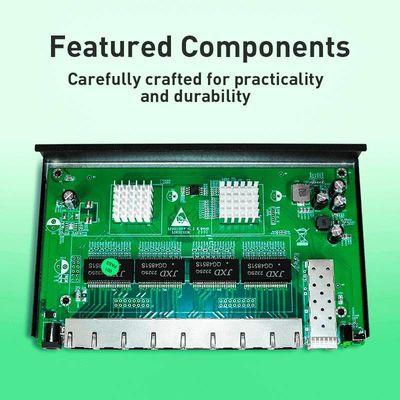 1 10Gbps SFP+ 2.5 Gigabit Switch LED Power Indicator With 8 2.5G RJ45 190*116*29 Mm
