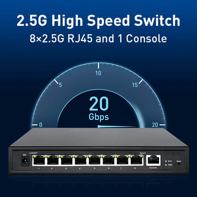 2.5G Store And Forward Switch With 5e / 6 Cable Max 100m Network Media