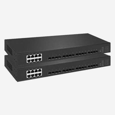 High Speed Unmanaged Ethernet Switch 16 10/100/1000 Mbps RJ45 Port 8 Gigabit SFP Ports
