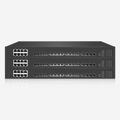 Plug And Play Unmanaged Ethernet Switch With 16 Auto-Sensing RJ45 And 8 SFP Ports