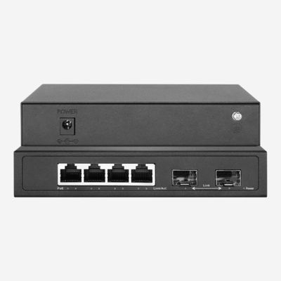 Gigabit 4 RJ45 2 SFP Unmanaged Switch 2K MAC Address Table For Networking