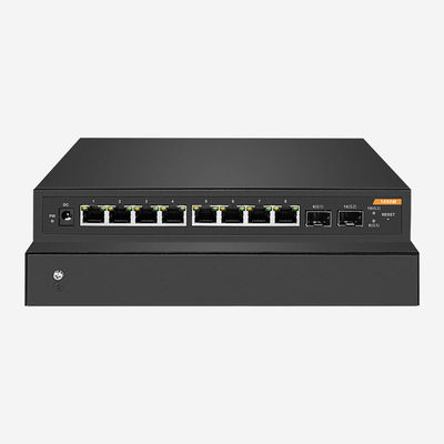 14.88Mpps Forwarding Rate, Gigabit Ethernet Store And Forward Smart Switch With 8 RJ45 And 2 SFP Ports