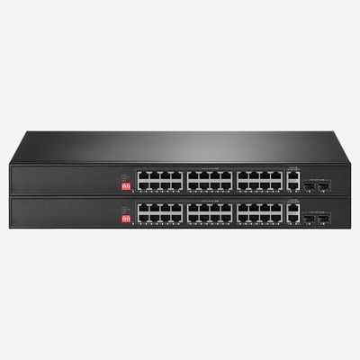 300W Total Power, 26 Ports Gigabit and 100M Unmanaged Ethernet Switch With 2GE SFP Ports