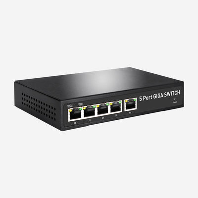 54VDC 5 Port PoE Gigabit Switch 10 100 1000M 4 Ports Support IEEE802.3at IEEE802.3af