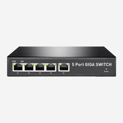 54VDC 5 Port PoE Gigabit Switch 10 100 1000M 4 Ports Support IEEE802.3at IEEE802.3af