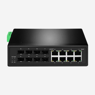 STP RSTP MSTP 250W L2+ Industrial Managed Switch 44-57VDC VLAN IP30 IPV6