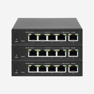 ポートトランキング,5 × 10/100/1000Mbps RJ45 ポート 60W PoE出力を持つ管理されていない PoE スイッチ