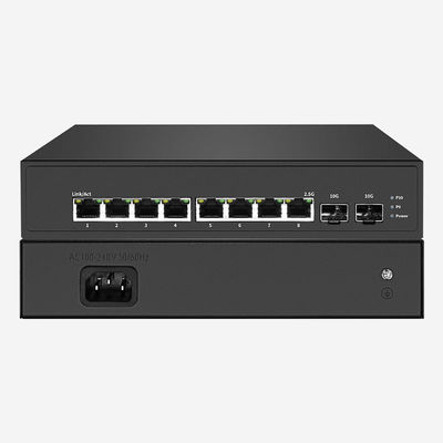 1-Fan 2 10g Sfp+ Unmanaged 2.5G Fiber Switch With 8 10/100/1000/2500M RJ45 Ports