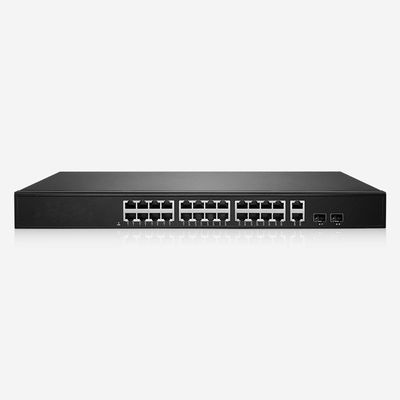 26-Port Desktop Ethernet Unmanaged PoE Switch With 24 10/100M RJ45 And 2 10/100/1000M RJ45